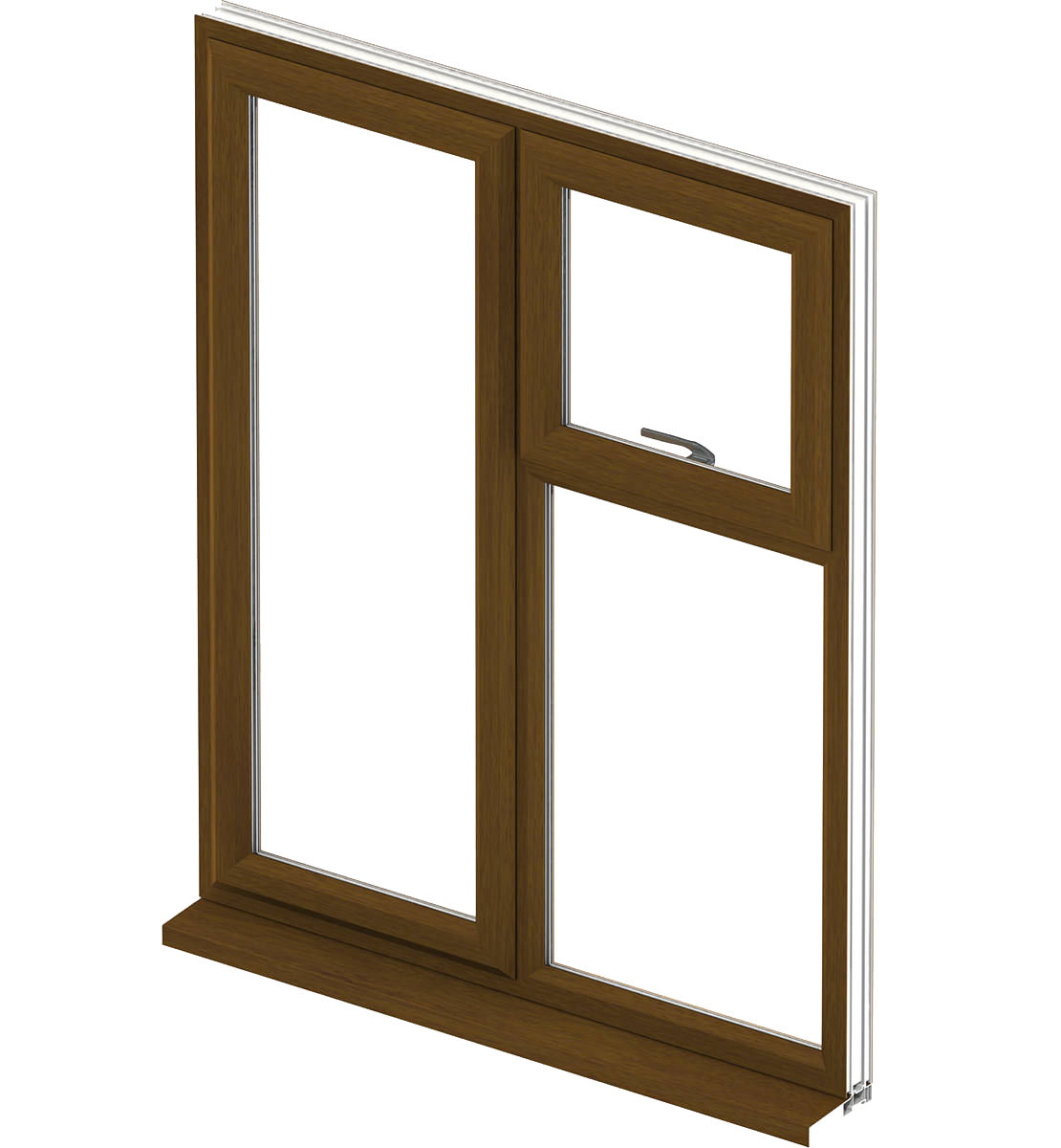 casement window golden oak