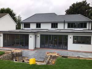 house extension with bifold doors and lantern roofs surrey